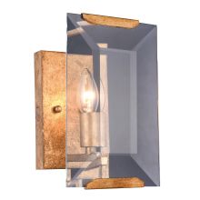 Monaco 1 Light 10" Tall Ambient Wall Sconce with Emerald Cut Glass Panel from the Urban Classic Collection