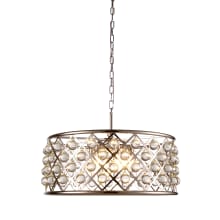 Madison 6 Light 25" Wide Crystal Drum Chandelier with Clear Royal Cut Crystals