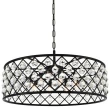 Madison 8 Light 32" Wide Crystal Drum Chandelier with Clear Royal Cut Crystals