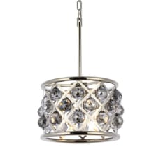 Madison 3 Light 12" Wide Crystal Pendant with Silver Shade Royal Cut Crystals