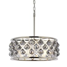 Madison 5 Light 20" Wide Crystal Drum Chandelier with Silver Shade Royal Cut Crystals