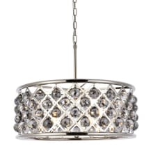 Madison 6 Light 25" Wide Crystal Drum Chandelier with Silver Shade Royal Cut Crystals