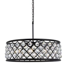 Madison 8 Light 32" Wide Crystal Drum Chandelier with Clear Royal Cut Crystals