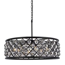 Madison 8 Light 32" Wide Crystal Drum Chandelier with Silver Shade Royal Cut Crystals