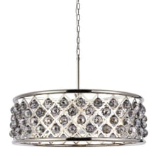 Madison 8 Light 32" Wide Crystal Drum Chandelier with Silver Shade Royal Cut Crystals