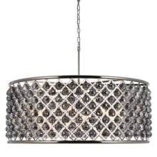 Madison 10 Light 44" Wide Crystal Drum Chandelier with Silver Shade Royal Cut Crystals