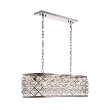 Madison 6 Light 40" Wide Crystal Linear Chandelier with Clear Royal Cut Crystals