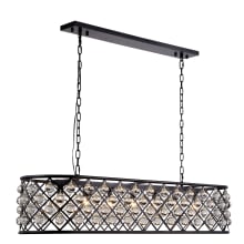 Madison 7 Light 50" Wide Crystal Linear Chandelier with Clear Royal Cut Crystals