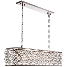 Madison 7 Light 50" Wide Crystal Linear Chandelier with Clear Royal Cut Crystals