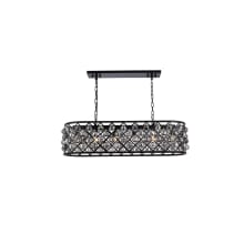 Madison 6 Light 40" Wide Crystal Linear Chandelier with Silver Shade Royal Cut Crystals