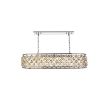 Madison 7 Light 50" Wide Crystal Linear Chandelier with Golden Teak Royal Cut Crystals