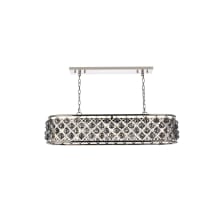 Madison 7 Light 50" Wide Crystal Linear Chandelier with Silver Shade Royal Cut Crystals