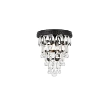 Nordic 9" Wide Flush Mount Waterfall Ceiling Fixture with Clear Royal Cut Crystals