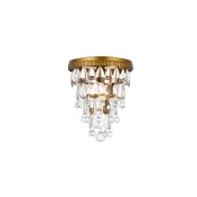 Nordic 9" Wide Flush Mount Waterfall Ceiling Fixture with Clear Royal Cut Crystals