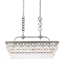 Nordic 6 Light 32" Wide Crystal Linear Chandelier with Clear Crystals