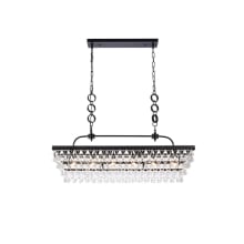 Nordic 6 Light 40" Wide Crystal Linear Chandelier with Clear Crystals