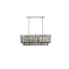 Sydney 12 Light 40" Wide Crystal Linear Chandelier with Silver Shade Royal Cut Crystals