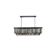 Sydney 12 Light 50" Wide Crystal Linear Chandelier with Silver Shade Royal Cut Crystals