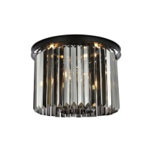 Sydney 6 Light 20" Wide Flush Mount Drum Ceiling Fixture with Silver Shade Royal Cut Crystals