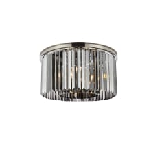 Sydney 8 Light 26" Wide Flush Mount Drum Ceiling Fixture with Silver Shade Royal Cut Crystals