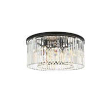 Sydney 8 Light 32" Wide Flush Mount Drum Ceiling Fixture with Clear Royal Cut Crystals