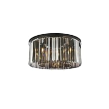 Sydney 8 Light 32" Wide Flush Mount Drum Ceiling Fixture with Silver Shade Royal Cut Crystals