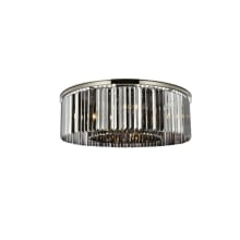 Sydney 10 Light 44" Wide Flush Mount Drum Ceiling Fixture with Silver Shade Royal Cut Crystals