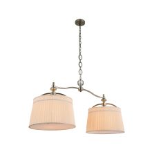 Cara 2 Light 48" Wide Linear Chandelier with Pleated Fabric Shades