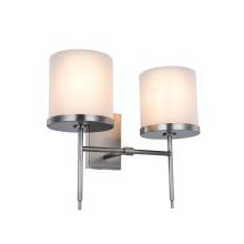 Bradford 2 Light 17" Tall Double Wall Sconce with Shades from the Urban Classic Collection
