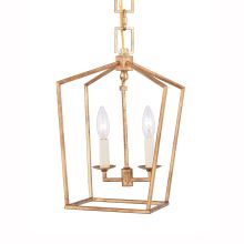 Denmark 2 Light 9.5" Wide Single Mini Cage Style Taper Candle Pendant from the Urban Classic Collection
