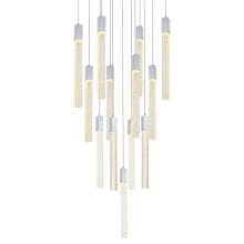Weston 13 Light 26" Wide LED Crystal Multi Light Pendant with Clear Crystal Accents