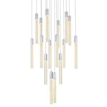 Weston 16 Light 30" Wide LED Crystal Multi Light Pendant with Clear Crystal Accents