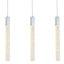 Weston 3 Light 32" Wide LED Crystal Linear Pendant with Clear Crystal Accents