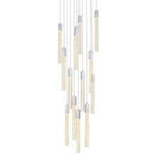 Weston 13 Light 30" Wide LED Crystal Multi Light Pendant with Clear Crystal Accents