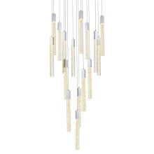 Weston 16 Light 36" Wide LED Crystal Multi Light Pendant with Clear Crystal Accents