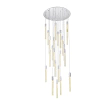 Weston 25 Light 42" Wide LED Crystal Multi Light Pendant with Clear Crystal Accents
