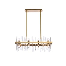 Serena 16 Light 30" Wide Crystal Linear Chandelier with Clear Crystal Accents