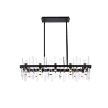 Serena 20 Light 36" Wide Crystal Linear Chandelier with Clear Crystal Accents