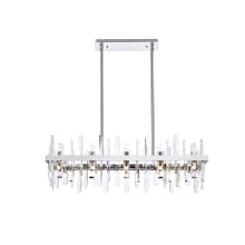Serena 20 Light 36" Wide Crystal Linear Chandelier with Clear Crystal Accents