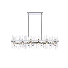 Serena 24 Light 42" Wide Crystal Linear Chandelier with Clear Crystal Accents