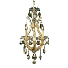 Maria Theresa 4 Light 12" Wide Crystal Chandelier with Golden Teak Royal Cut Crystals