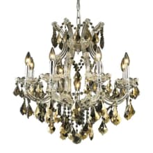 Maria Theresa 9 Light 26" Wide Crystal Chandelier with Golden Teak Royal Cut Crystals
