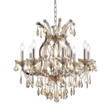 Maria Theresa 9 Light 26" Wide Crystal Chandelier with Golden Teak Royal Cut Crystals