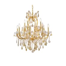 Maria Theresa 13 Light 27" Wide Crystal Chandelier with Golden Teak Royal Cut Crystals