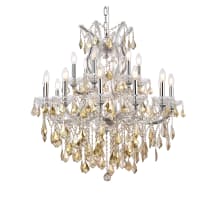 Maria Theresa 19 Light 30" Wide Crystal Chandelier with Golden Teak Royal Cut Crystals