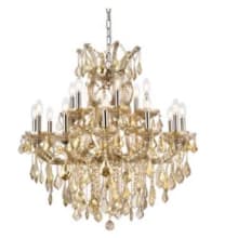 Maria Theresa 19 Light 30" Wide Crystal Chandelier with Golden Teak Royal Cut Crystals