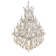 Maria Theresa 28 Light 38" Wide Crystal Chandelier with Golden Teak Royal Cut Crystals