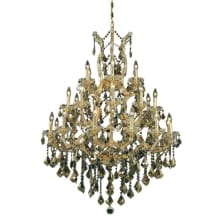 Maria Theresa 28 Light 38" Wide Crystal Chandelier with Golden Teak Royal Cut Crystals