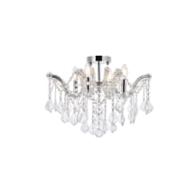 Maria Theresa 4 Light 18" Wide Semi-Flush Ceiling Fixture with Clear Royal Cut Crystals
