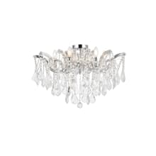 Maria Theresa 6 Light 24" Wide Semi-Flush Ceiling Fixture with Clear Royal Cut Crystals